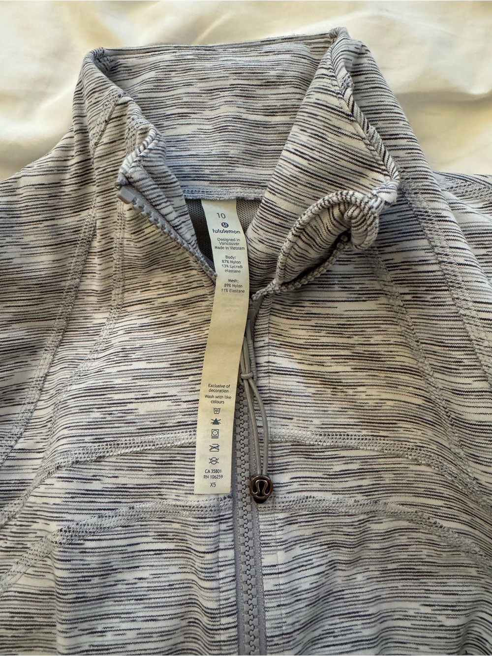 lululemon athletica White Heather Bomber-Style Jacket - Picture 3 of 5